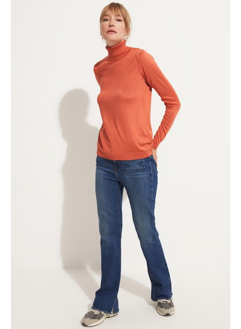 JUNE Women's Exclusive Viscose Blend Regular Fit Turtleneck Knitwear Sweater - Image 2